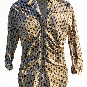 Cable & Gauge WoMen's Shirt with Oval Pattern in Cream and Black